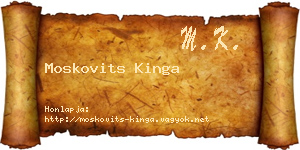 Moskovits Kinga névjegykártya